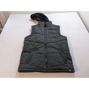 Mens Machine Size M Medium Puff Vest Dark Charcoal Black
